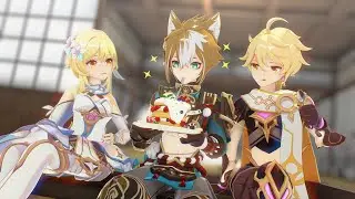 Cake, Gorou & day dream | 夕景イエスタデイ【原神Genshin Impact MMD】