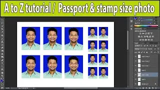 How to create passport size and stamp size photo using Photoshop, full method A to Z tutorial,