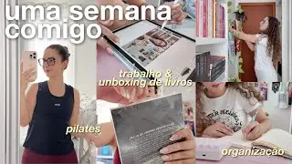 VLOG SEMANAL 🌼 abrindo livros novos, me exercitando, planejando a semana, lendo, trabalhando & mais!