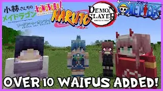 YOUR ANIME WAIFUS IN MINECRAFT! Minecraft Waifucraft Mod Review