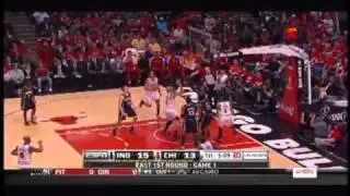 羅斯大火鍋+360度大車輪上籃Derrick Rose block and 360 degree spin layup Bulls vs Pacers
