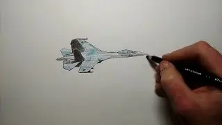 Истребитель СУ-27 - как нарисовать