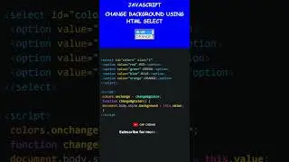 Change background color in javascript #shorts #viral