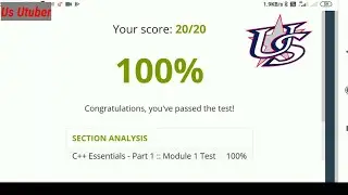 Cisco c++ Essential part 1 //module 1 test answers (100% score) // cisco.netacad