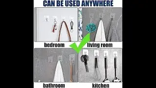 Wall Hooks for Hanging Strong Sticker Sticky Heavy Duty Home Kitchen Bathroom Key Frame Holders