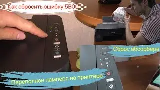 Как сбросить ошибку - 5B00 на принтере Canon G3400 /сброс абсорбера/ переполнен памперс на принтере