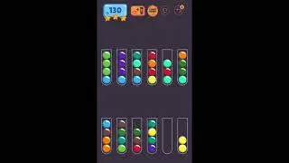 Ball Sort - Color Puzzle Level 130 ⭐️⭐️⭐️