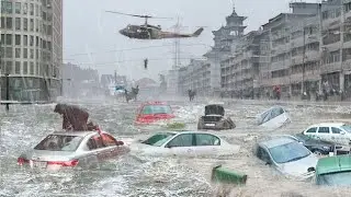 Сhaos in China! Rivers overflowed and washes away roads and cars in Guangdong province