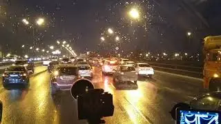 15. Еду на погрузку. МКАД, снег, пробки и пробки.