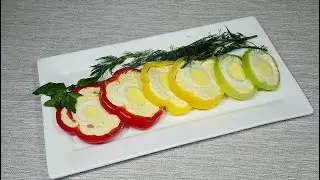 Закуска из болгарского перца с сыром и яйцом
