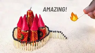 Matchstick Chain Reaction Domino Vs Diwali Crackers Amazing Experiment😱