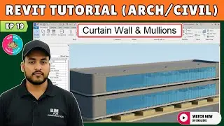 #19 Revit Architecture: How to Make Curtain wall & Mullions in Revit