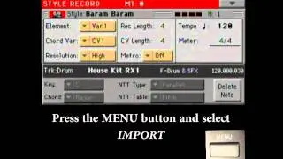 Korg PA3x - Importing a Midi Groove into a Style Track - Part 2