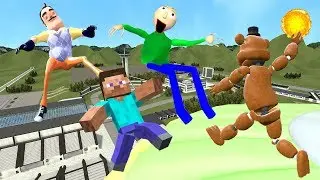 Gmod Baldi's Basics | MINECRAFT | FNAF | Hello Neighbor |ragdolls vol.2