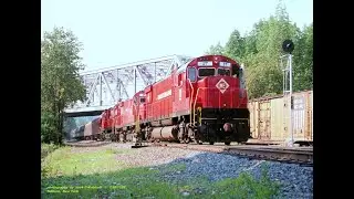 NKP 765, M&E Alco's 17-18-16.   NRHS 1988 Convention trip. Erie Mainline