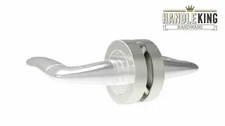 Curved Chrome Door Handles on Rose with Duo Finish - Handle King