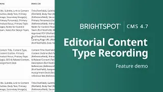 Editorial content types
