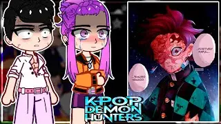 Kpop Demon Hunters react to Demon Slayer | Hashiras | Tanjiro |  Gacha React