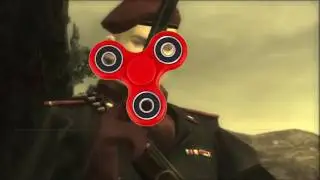 Revolver Ocelot except he spins fidget spinners instead of revolvers