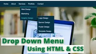 How To Create Dropdown Menu Using HTML & CSS| Drop Down Menu Bar with HTML and CSS
