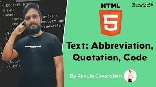 HTML Text: Abbreviations, Quotations, and Code in Telugu