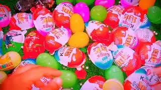 New!200 Colored Glitter Kindar Surprise Eggs Toy Opening A Lot Of Kindarjoy Chocolate ASMR#
