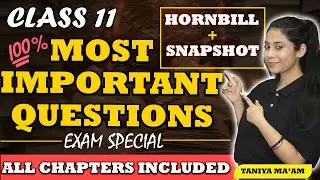 Class 11 Most Important Questions 2023-24 | Exam Special | Hornbill+Snapshot | Class 11 All chapters