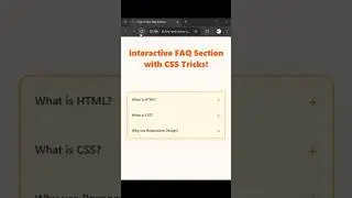 Design an Interactive FAQ Section with CSS Tricks | HTML CSS Accordion!