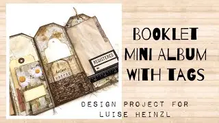 Booklet mini album with tags from digital printable papers kit