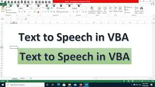 Text to speech using VBA