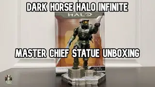 Dark Horse Halo Infinite Master Chief With Blue Sword & Grappleshot Statue Unboxing and Review