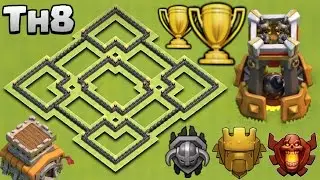 NEW BEST TOWN HALL 8 (TH8) TROPHY BASE WITH BOMB TOWER | CLASH OF CLANS