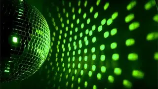 Green Disco Ball👽Rotating Dance Lights Background