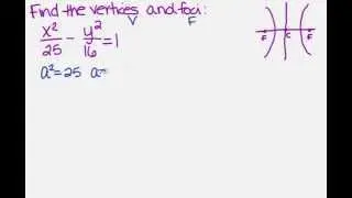 find the vertices and foci for a hyperbola 1