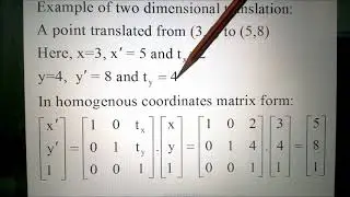 Computer Graphics: Two Dimensional Translation
