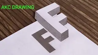 3D F latter drawing || 3d f draw||