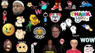 Sticker Animation Compilation emoji thank you wow monkey laugh kitty dance