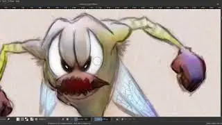 Krita.Angry Bee ... very angry! Not sure about the bee! ::D