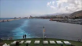Saliendo del puerto de  Santa Cruz de Tenerife en el buque  ´Volcan de Tinamar Muelle sur al 2