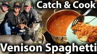 TEXAS Deer HUNTING: CATCH and COOK VENISON Spaghetti