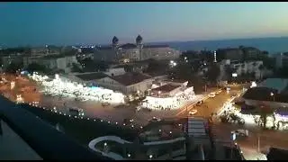 Ночной вид средиземного моря .Турция.Сиде. Отель Кирман Калиптус. Вид из номера.