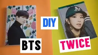 ♡ Diy material escolar - Como fazer caderno do BTS  e do TWICE - DIY KPOP ♡