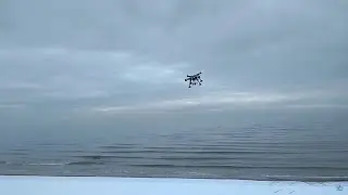 XK Detect X380 quadcopter/drone flying in winter (Lithuania, Palanga)