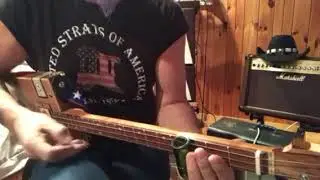 Little Red Rooster Memphis Minnie Willie Dixon Howlin Wolf lesson on your 3 string Cigar Box Guitar