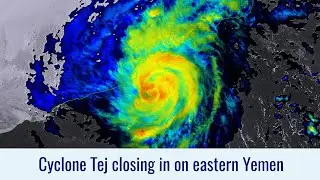 Cyclone Tej closing in on eastern Yemen - October 23, 2023
