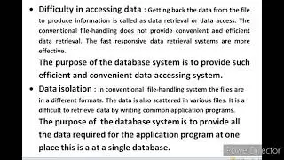 Purpose of Database System