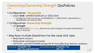 RTI Academy - Quality of Service - 17 Ownership QoS and Ownership Strength QoS