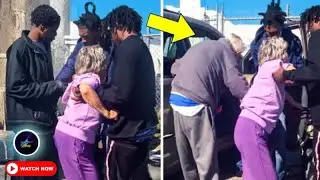 Three Men Approach Elderly Couple In Gas Station, Unaware Cop Is Watching Them