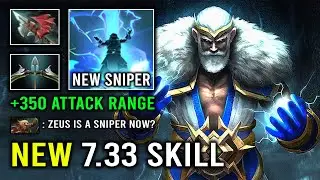 NEW 7.33 Aghanim Shard Zeus Lightning Hands +350 Attack Range Becoming a Sniper Dota 2