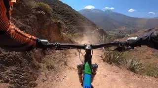Mountain Biking Maras 2 in the Sacred Valley of Peru.